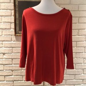 Chico’s 3/4 Sleeve Sienna Knit Top Size 3
